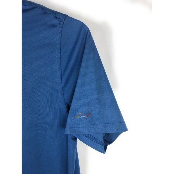Greg Norman Men's XL Short Sleeve Button Blue Polyester Adult Shirt A11 - Picture 3 of 4